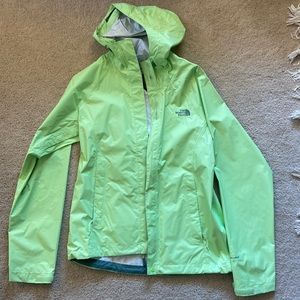 Bright green North Face Rain Jacket